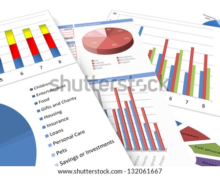 Business charts and graphs