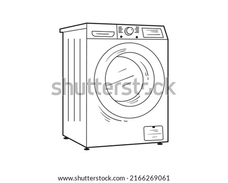 Household appliances, Doodle washing machine, Illustration and vector