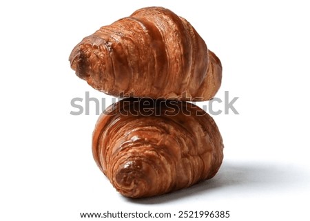 Image, Stock Photo Group of croissants piled up on a bakery