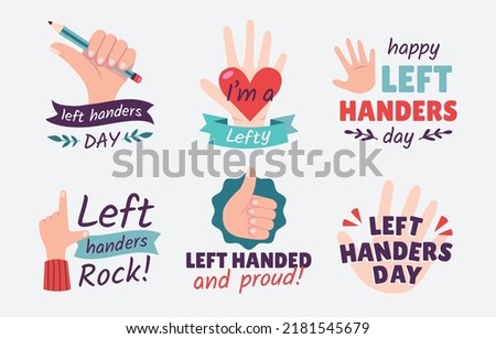 Left Hander's Day Illustration Vector Graphics Of left handwriting Perfect For day