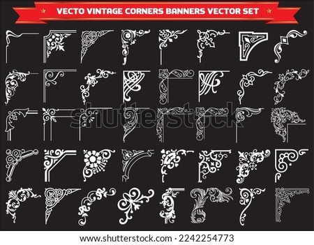 Vektor Set of decorative vector corner framers isolated on a