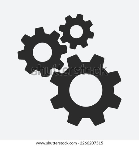 Setting icon. Setting gear isolated on white background. 3 gear vector illustration. Sign. Symbol. Button. Element. Silhouette. Logo. web