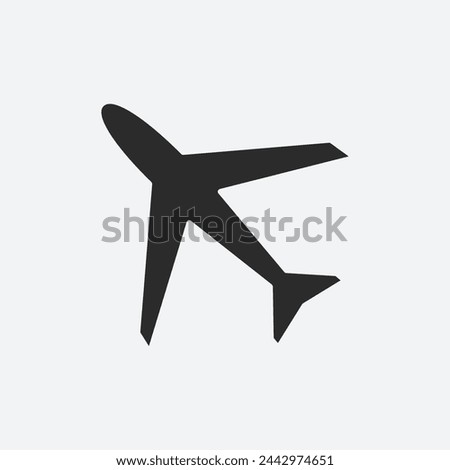 Airplane vector illustration. airplane icon, Sign. Symbol. Button. Element. Silhouette. Logo. web. isolated on white background