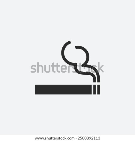 Cigarette icon. Cigarette isolated on white background. Cigarette vector illustration. Sign. Symbol. Button. Element. Silhouette. Logo. web