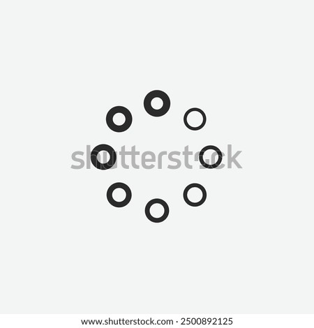 Loding Buffering icon. Loding Buffering isolated on white background. Loding Buffering vector illustration. Sign. Symbol. Button. Element. Silhouette. Logo. web