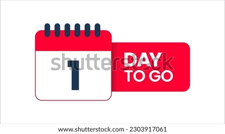 1 Days to go, 1 Days left icon, 1 days to go vector on white background, date transparent background