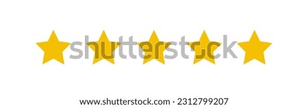 Product rating or customer review with gold stars flat vector icons for apps and websites. set of stars isolated on white background. Star icon. Stars in modern simple flat style vector