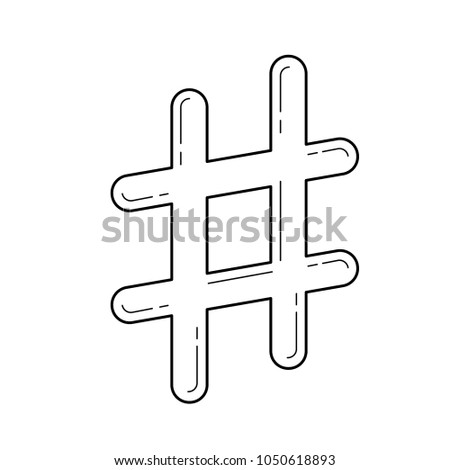 Hashtag vector line icon isolated on white background. Hashtag sharp line icon for infographic, website or app. Icon designed on a grid system.