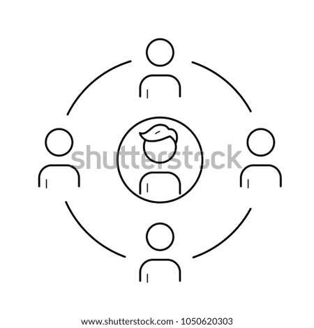 Family circle vector line icon isolated on white background. Vector line icon of family circle for infographic, website or app.