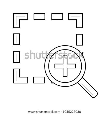 Zoom in vector line icon isolated on white background. Zoom in line icon for infographic, website or app. Icon designed on a grid system.