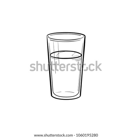 Glass of water hand drawn outline doodle icon. Vector sketch illustration of glass of fizzy water for print, web, mobile and infographics isolated on white background.