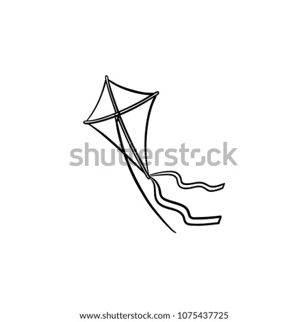 Kite hand drawn outline doodle icon. Vector sketch illustration of kite for print, web, mobile and infographics isolated on white background.