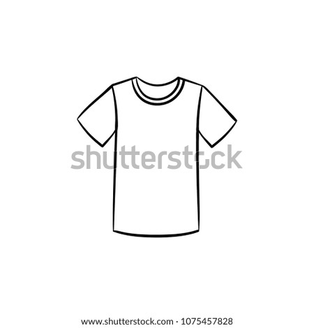 T-shirt line icon isolated on white background. Vector line icon of t-shirt for infographic, website or app.