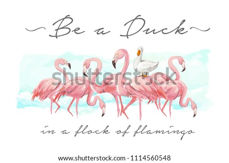 Similar – Image, Stock Photo Flock of flamingos on lake
