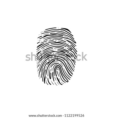 Fingerprint hand drawn outline doodle icon. Fingerprint scanner as police evidence and digital access concept. Vector sketch illustration for print, web, mobile and infographics on white background.