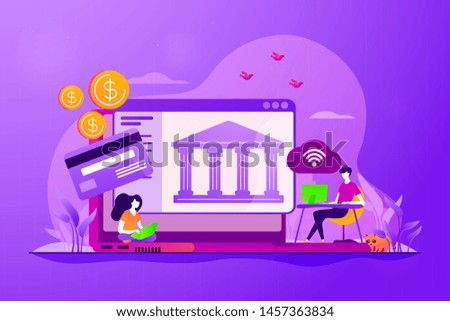 Online payment protection system. Secure bank transaction. Open banking platform, online banking system, finance digital transformation concept. Vector isolated concept creative illustration