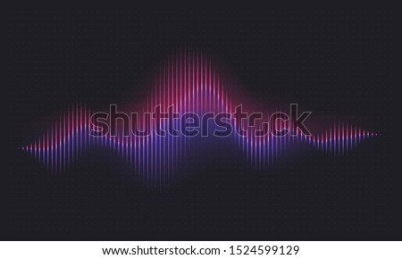 Abstract sound wave. Voice digital waveform, volume voice technology vibrant wave. Music sound energy background