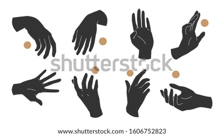 Hand icon, Hands linear style and fingers vector design in various poses for create logo and line arts design Template.