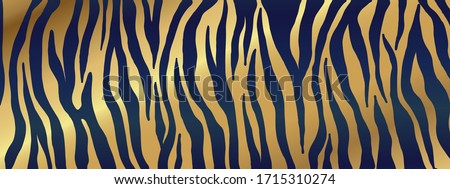 Fondo de piel animal de lujo, Patrón dorado de piel de cebra, Dibujo vectorial de fondo dorado tigre.