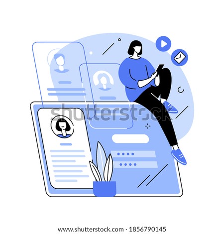 Registration abstract concept vector illustration. Registration page, name and password field, fill in form, menu bar, corporate website, create account, user information abstract metaphor.