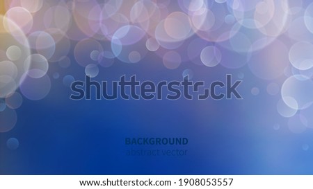 Bokeh background. Abstract blur effect, luminous defocus magic backdrop. blurry blue banner