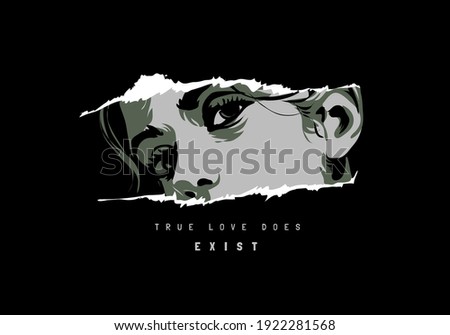 Similar – Image, Stock Photo Stylish black lady hiding behind curtain at home