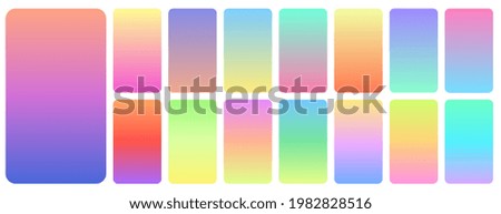 Pastel gradient background. Soft pastels color, abstract gradients design. Blue purple modern wallpaper, ui phone app recent vector elements