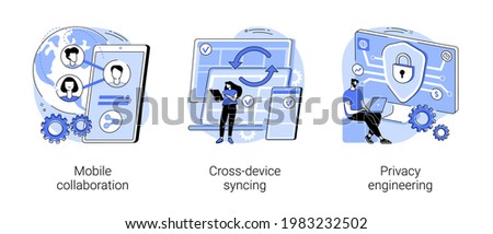 Networking app software abstract concept vector illustrations.