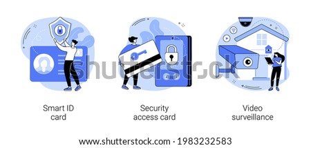Security and identity verification abstract concept vector illustrations.