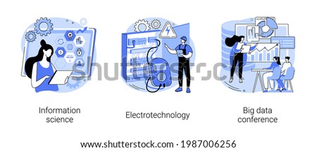 Scientific research abstract concept vector illustrations.