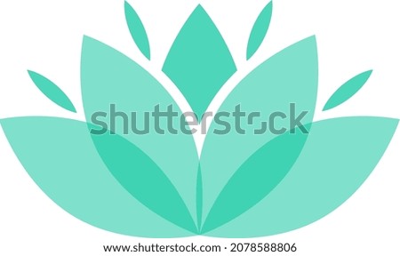 Green lotus shape. Water lily flower logo