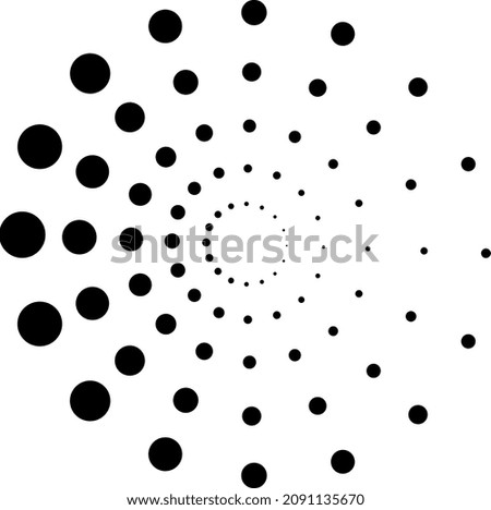 Halftone circles. Dotted logo. Gradient spot sign