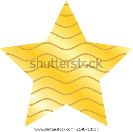 Golden star shape with scratch layer. Shiny gradient effect