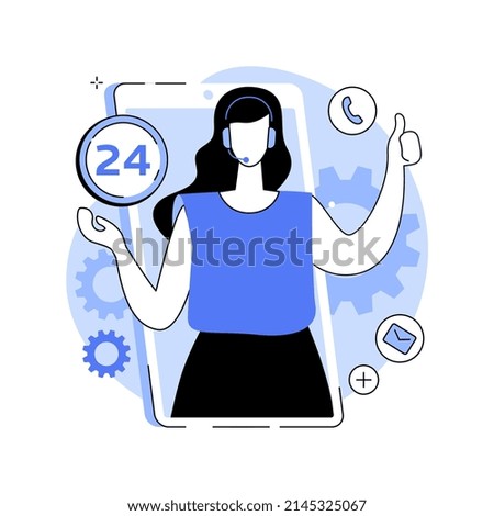 Support abstract concept vector illustration. Online assistant, support team, contact us, website element, menu bar, chatbot, get in touch, client problem solving, hotline call abstract metaphor.