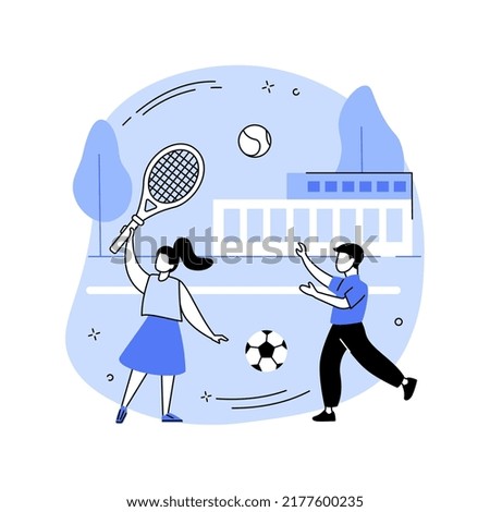 School sports team abstract concept vector illustration. School children club, competitive team sports for kids, after-school activity, local tournament, athletic exercise abstract metaphor.