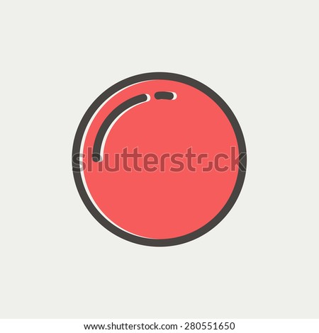 Stop sign icon thin line for web and mobile, modern minimalistic flat design. Vector icon with dark grey outline and offset colour on light grey background.