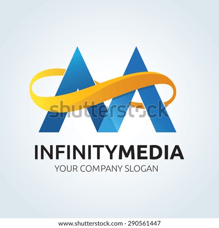 Infinity media vector logo template