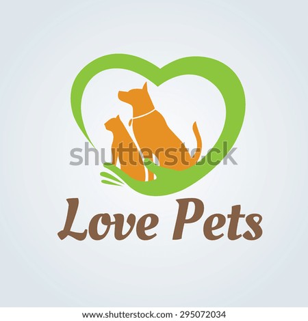 Love Pets Vector Logo Template