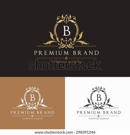 B letter premium brand vintage luxury crest logo template