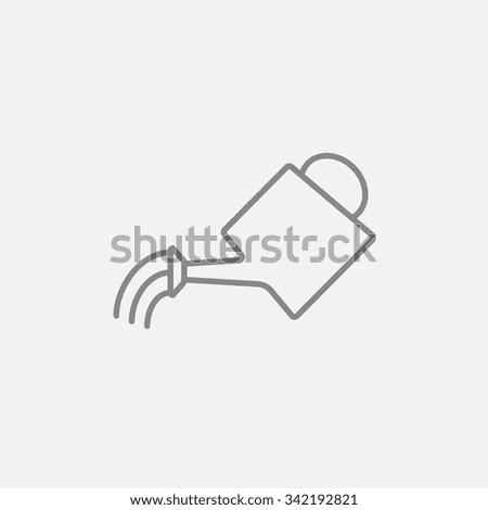 Watering can line icon for web, mobile and infographics. Vector dark grey icon isolated on light grey background.