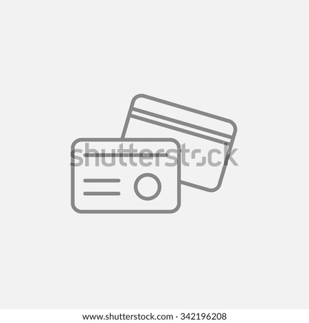 Identification card line icon for web, mobile and infographics. Vector dark grey icon isolated on light grey background.