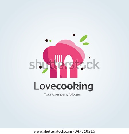 Love Cooking Vector Logo Template