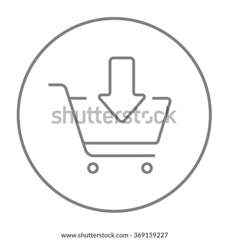 Online shopping cart line icon.