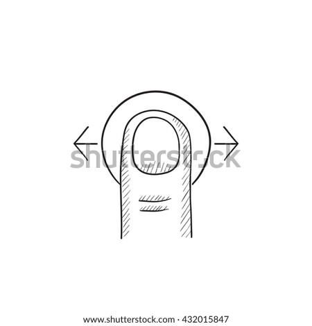 Drag horizontally touch screen gesture vector sketch icon isolated on background. Hand drawn Drag horizontally touch screen gesture icon. Drag horizontally sketch icon for infographic, website or app.