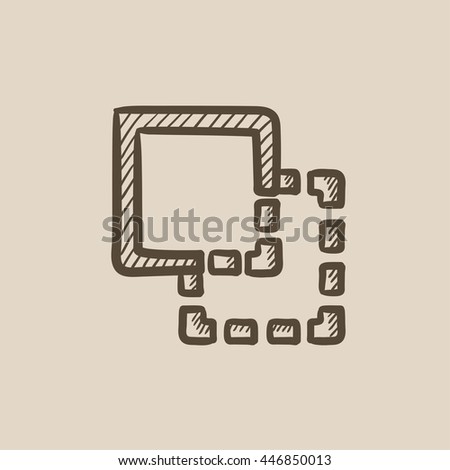 Trim vector sketch icon isolated on background. Hand drawn Trim icon. Trim sketch icon for infographic, website or app.