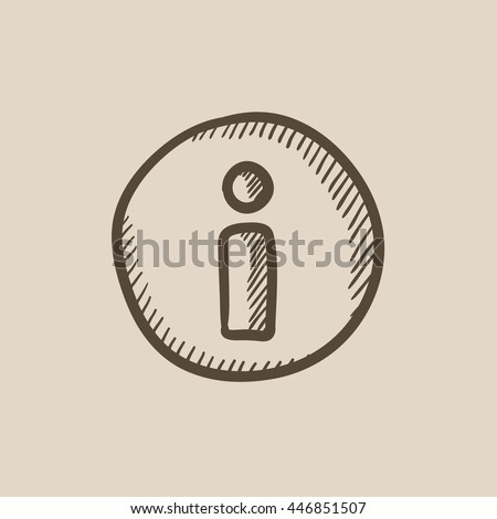 Information sign vector sketch icon isolated on background. Hand drawn Information sign icon. Information sign sketch icon for infographic, website or app.