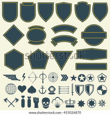 Vector elements for military, army patches, badges. Set of badge for army and military emblem for patch and army illustration