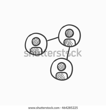 Social network vector sketch icon isolated on background. Hand drawn Social network icon. Social network sketch icon for infographic, website or app.