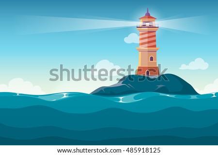 Similar – Image, Stock Photo Rocky island in sea against sunset sky aerial view