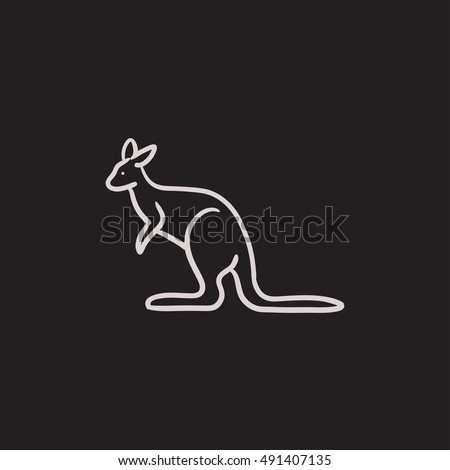 Kangaroo vector sketch icon isolated on background. Hand drawn Kangaroo icon. Kangaroo sketch icon for infographic, website or app.